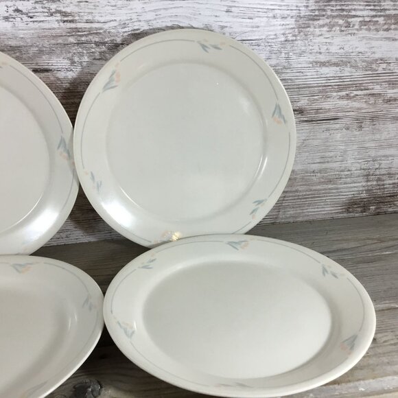 Set of 4 Corelle Windflower Luncheon Plates  9" Beige Floral Vintage Dishware - Picture 11 of 11